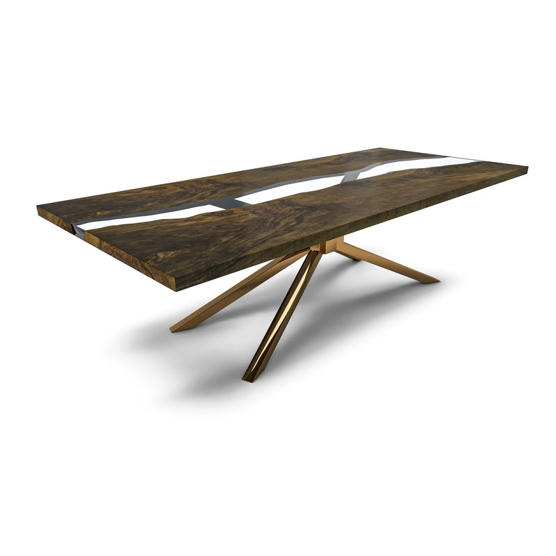 Alcantara Metal Base Dining Table, 48" W x 108.3" L