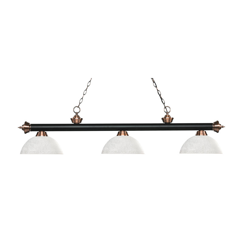 Chevelle 3 - Light Bowl Pendant, White Linen, Matte Black