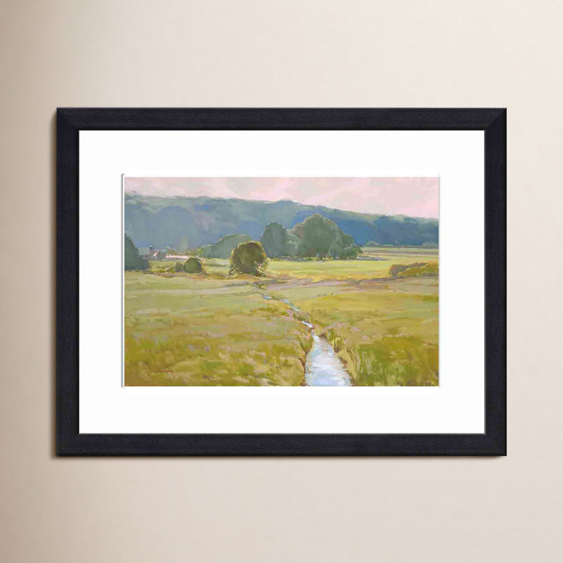 Summer Pasture II Painting by Stephen Calcasola, 16.09" H x 22.09" W x 1.1" D, Black