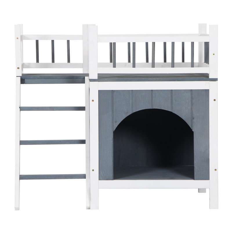 Niche pour chien en bois Swinson, Gris/blanc