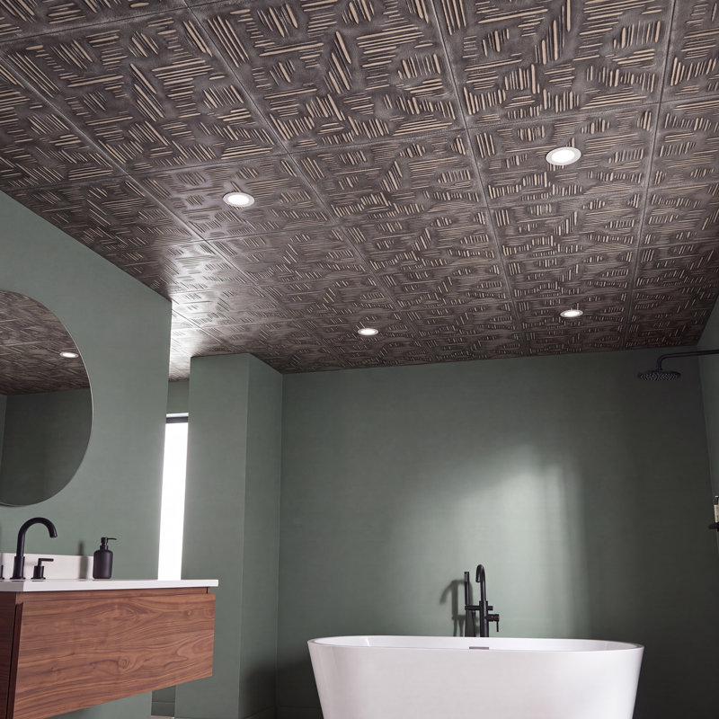 Tuile de plafond en polystyrène Country Bleat 1,6 pi x 1,6 pi, Beige brun