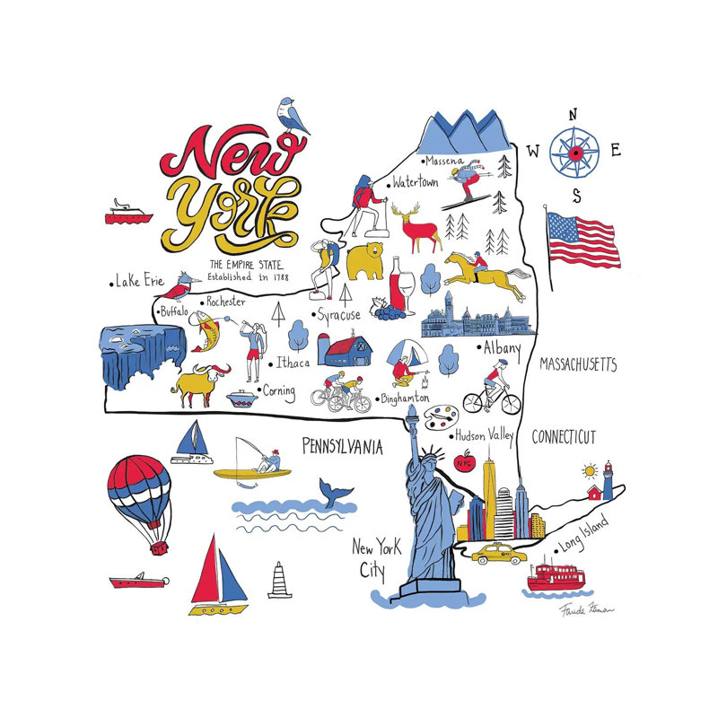 «New York State» par Farida Zaman - impression sur toile tendue, H 12 po x l 12 po x P 0,75 po