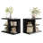 Black Side Table with Open Storage Shelves
