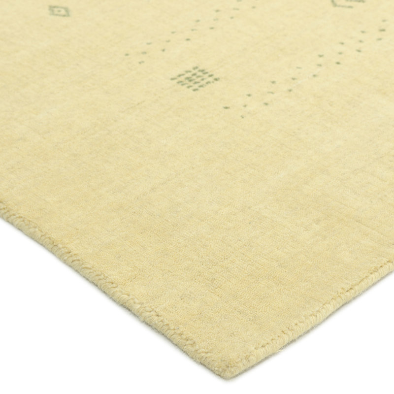 Simi Hand Knotted Cotton/Wool Southwestern Area Rug, Yellow, Rectangle 8' x 10'
