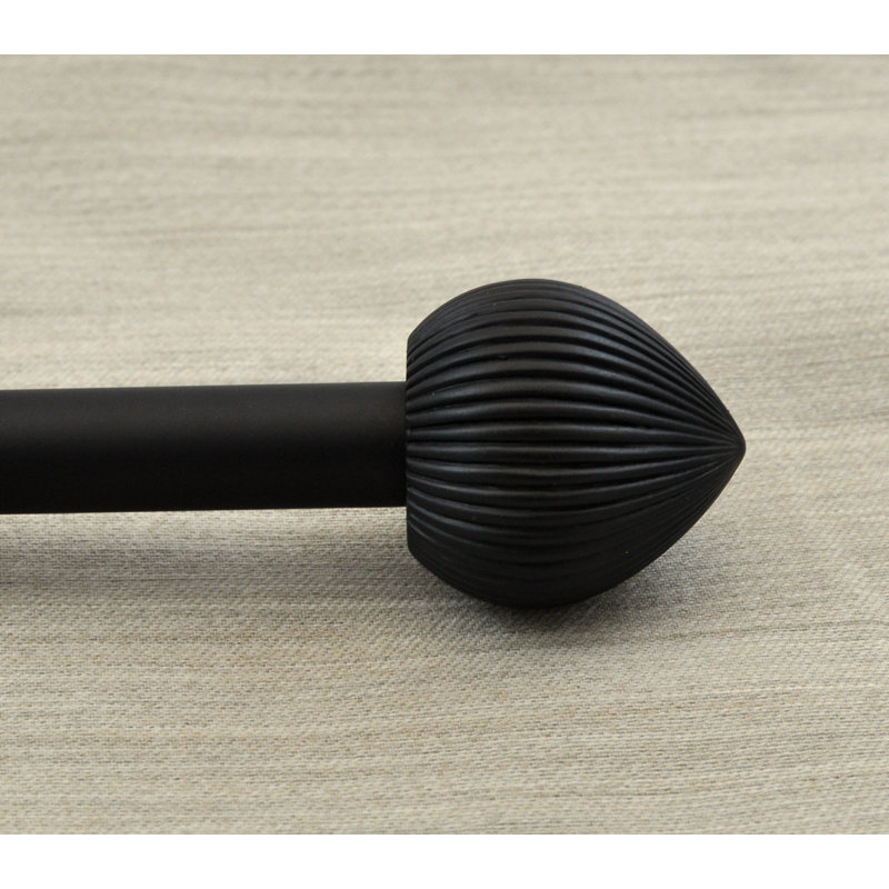 Tringle à rideaux simple 0,75 po Waut, Noir, H 1 po x l 84 po x P 1 po