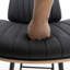 Walnut Bentwood & Faux Leather Swivel Bar Stool with Metal Legs and Footrest-1377641406