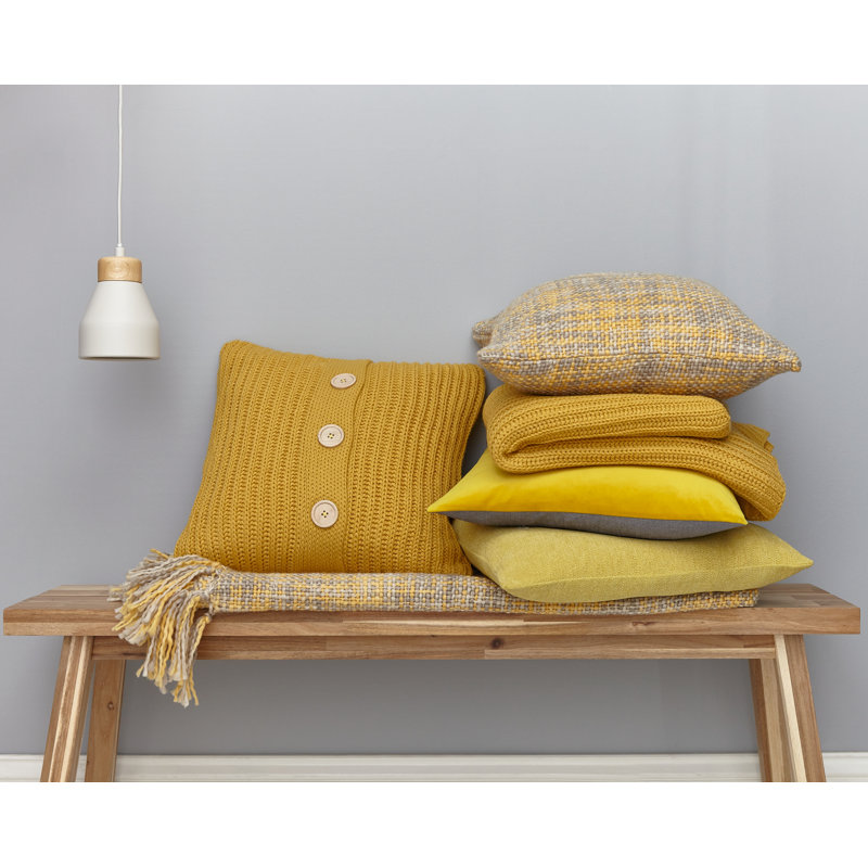 Chunky Knit Throw, Ochre