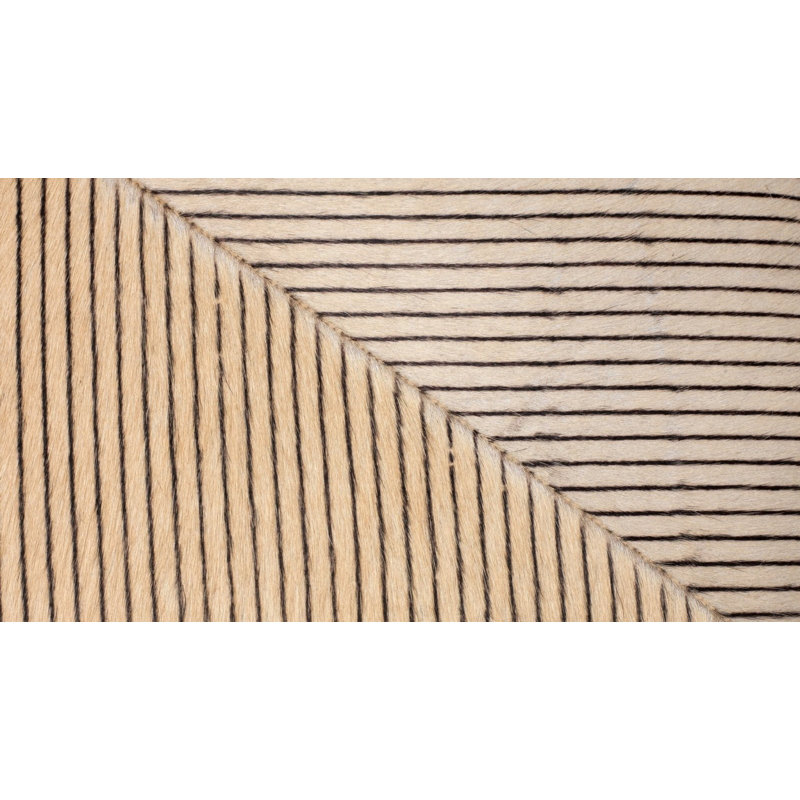 Pinstriped Square Ottoman