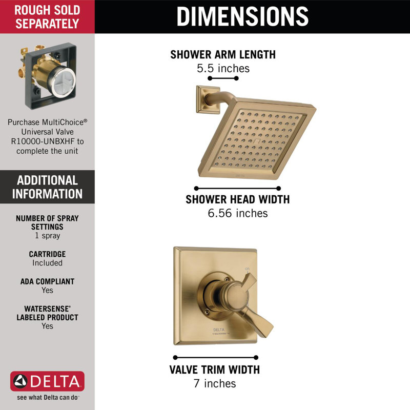 Garniture de douche moniteur 17 Series, Bronze champagne