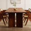 Nut-brown Rectangular Solid Wood Dining Table-1148681794