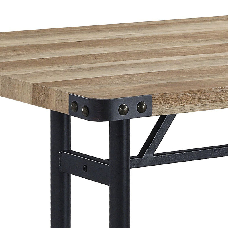Rectangular Table With Metal Legs And Quality Oak Surface Industrial Style Combining