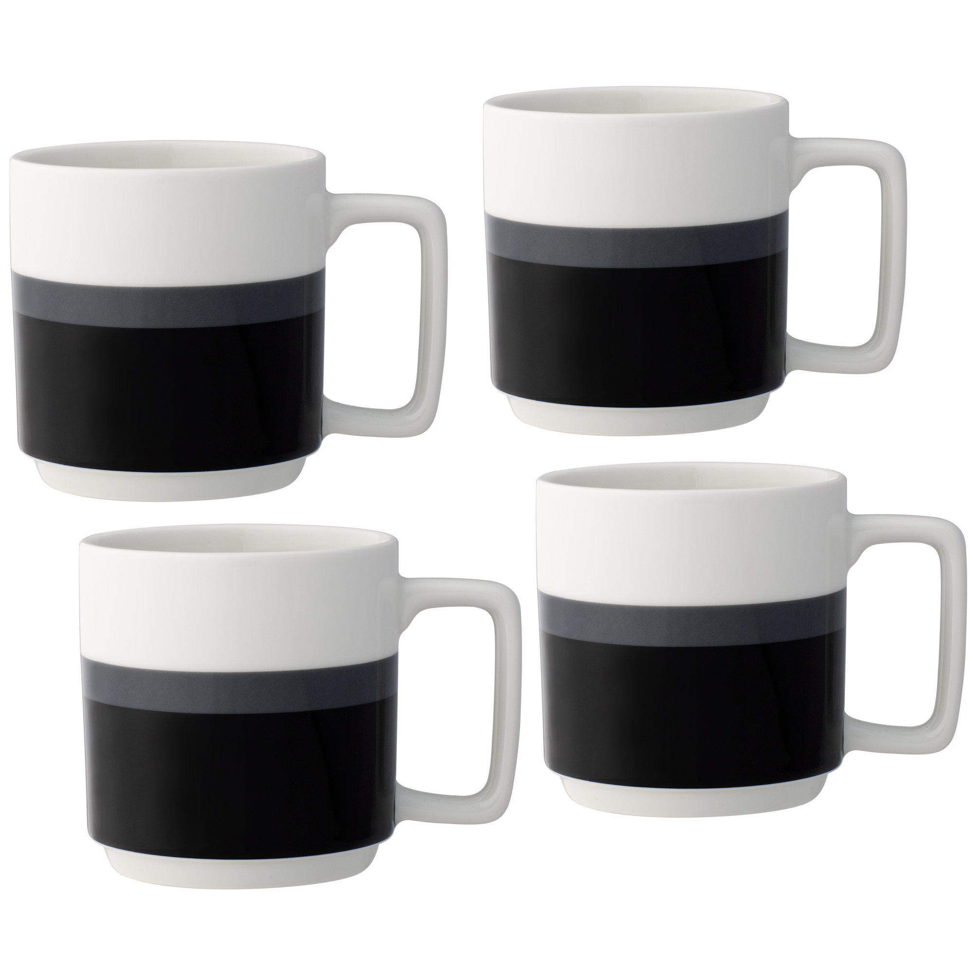 Noritake Colorstax Stripe Mugs, 16 oz., Black, 4