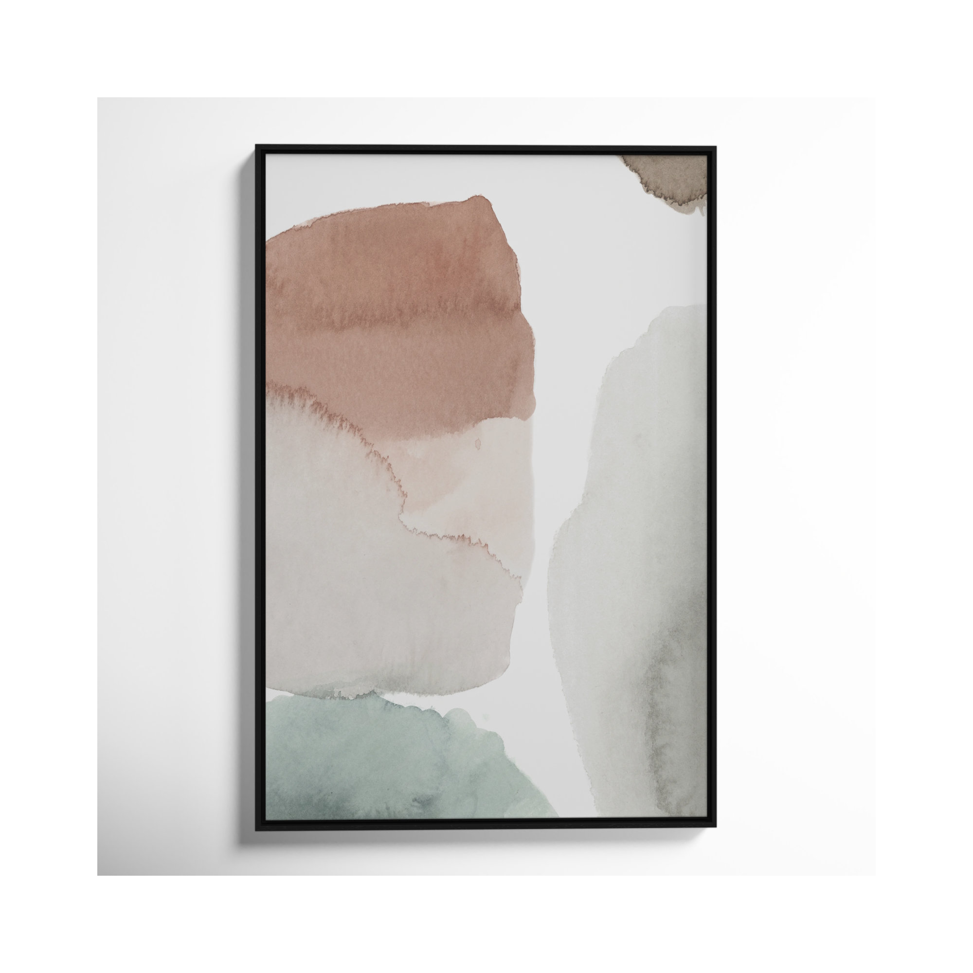 Hopeful II - Floater Frame Painting on Canvas, Espresso Framed, 61.5" H x 41.5" W x 2" D