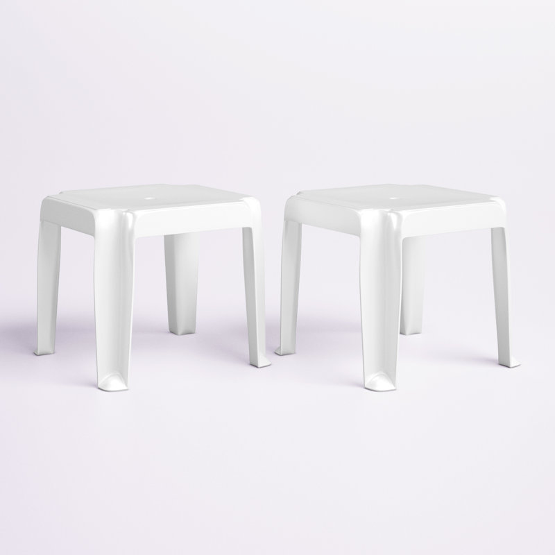 Accomac Plastic Side Table, White