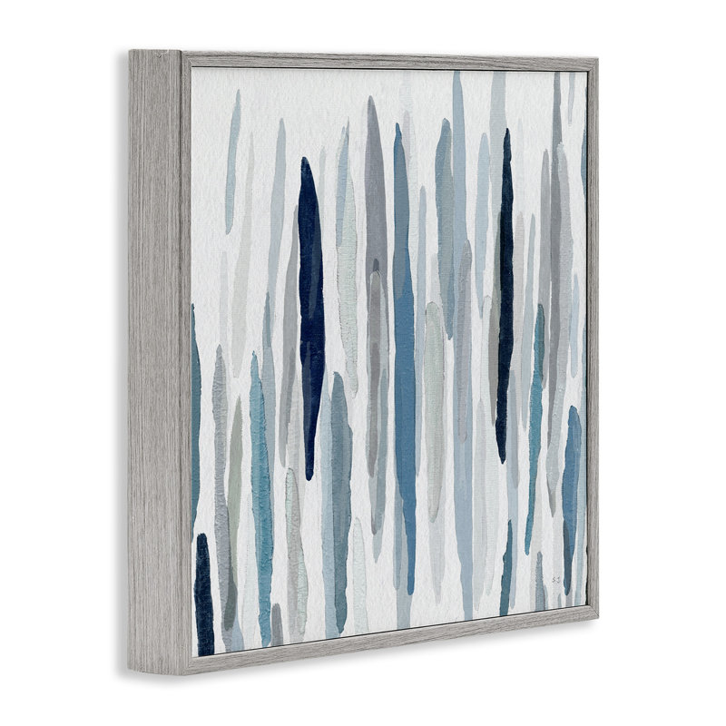 Peinture abstraite épaisse au pinceau bleu-gris, H 17 po x l 17 po, Estampe numérique Farmhouse