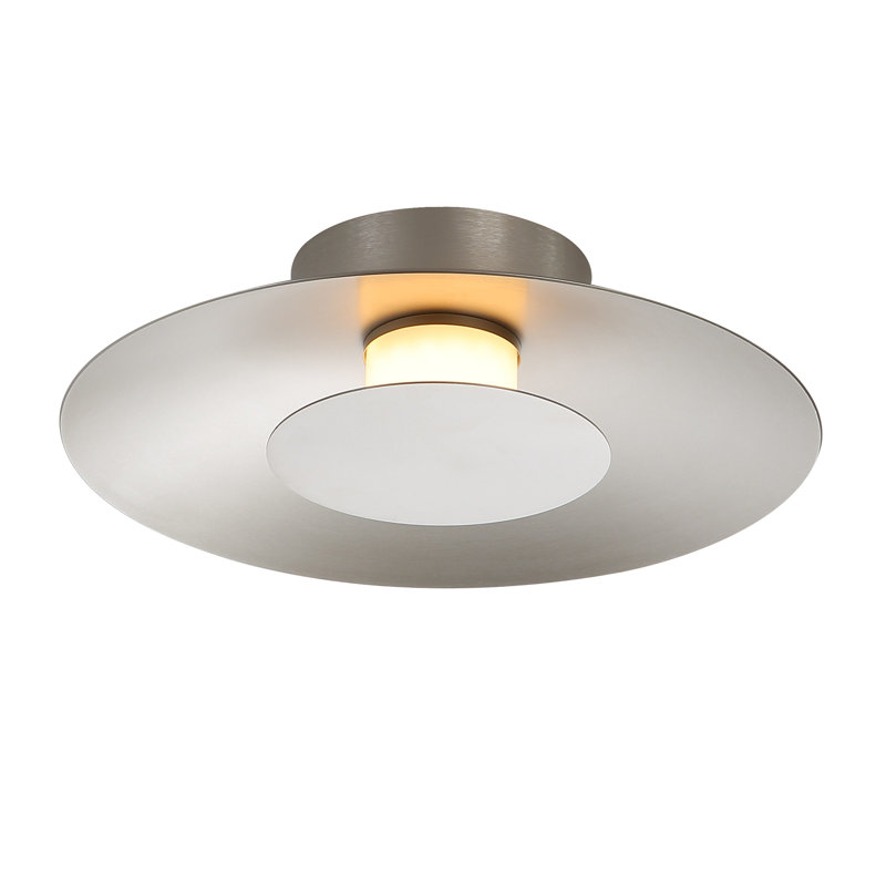 Plafonnier encastré à DEL Luma - 12 po, Nickel sablé, Argent argent