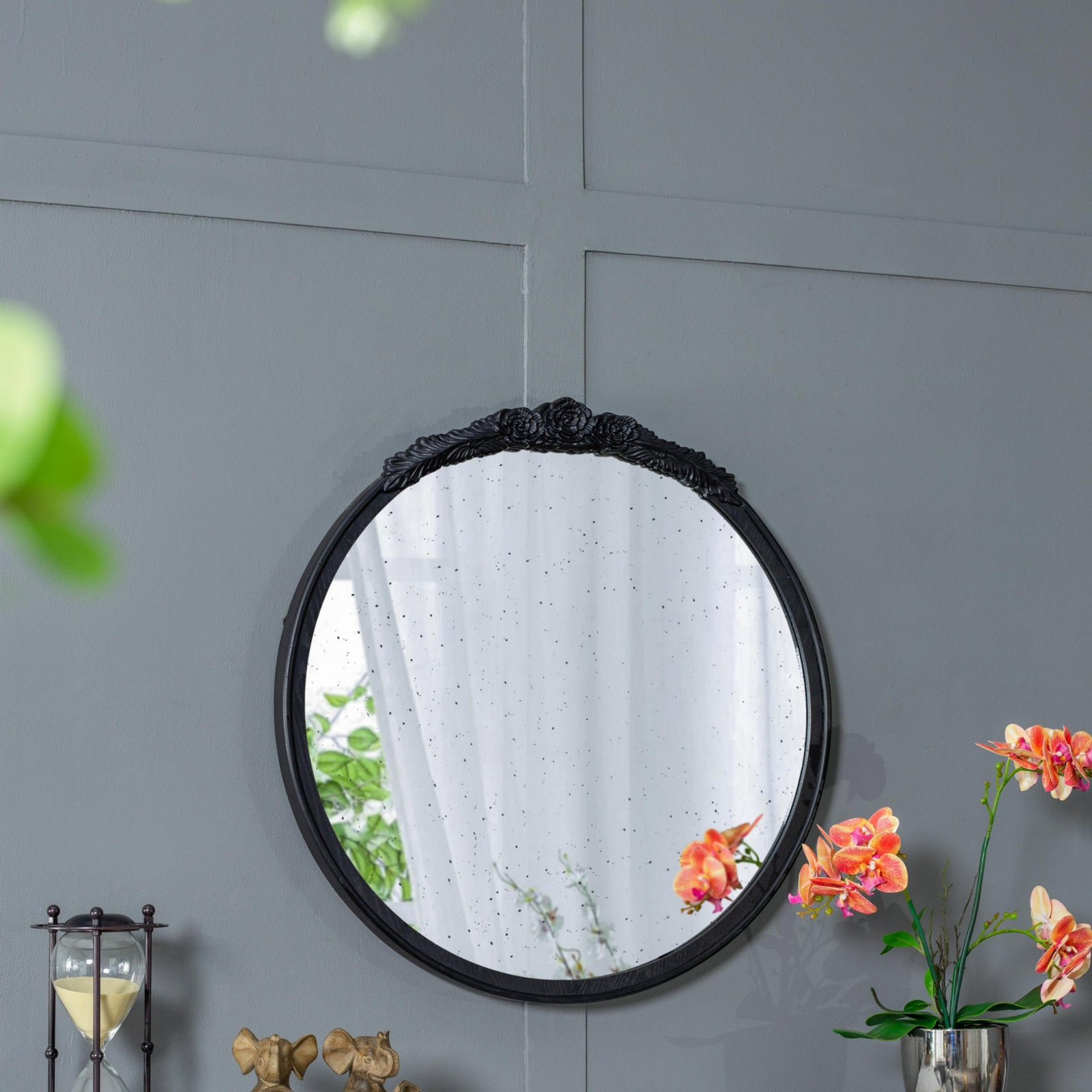 Langosta Mirror, Black, 30.1" H x 29.1" W