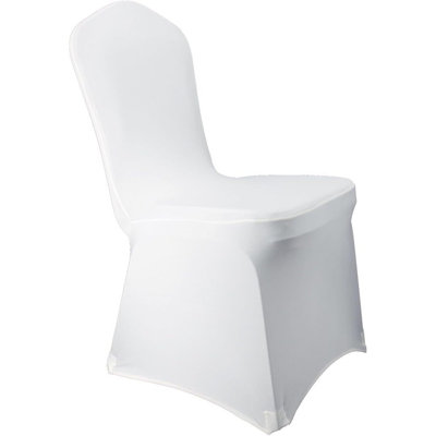 Housses de chaise extensibles en spandex - blanc - 12 pièces / élastique / salle à manger / fête de mariage