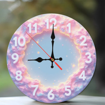 Numbers On Cloud Clock Face