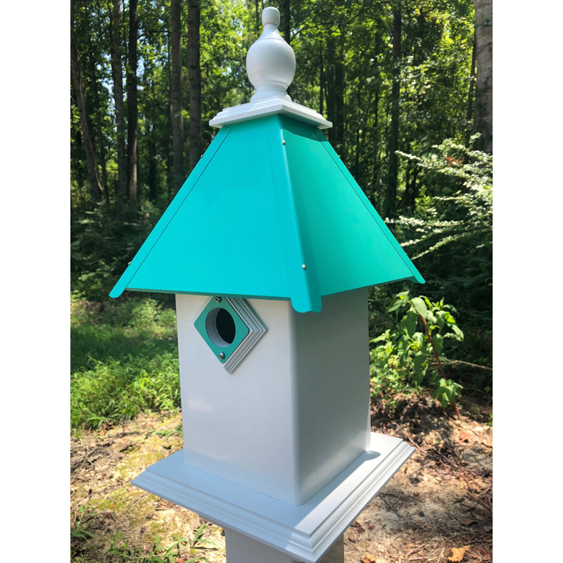 Chadron 22'' H x 13.25'' W x 13.25'' D Post Birdhouse, Beach Glass