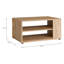 Scandi Style Coffee Table with Storage Shelf, Slatted Details, Engineered Wood, Warm Oak Decor, 90 cm W x 44.7 cm H x 60 cm D