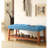 Charla Fabric & Oak Finish Bench-285349607