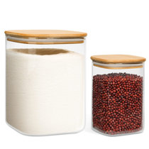 2pcs Large Glass Spice Jars with Bamboo Lids and Labels - Perfect for  Kitchen, Tea, Herbs, Coffee, Flour, and More - 250ml/9oz