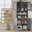 Armoire de salle de bain haute, armoire de rangement autoportante avec 4 portes et tablettes réglables