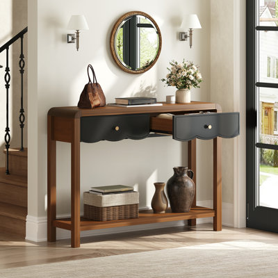 Canapé console Wave-Style avec tiroirs de rangement et tablette