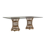 Bali Hai Aruba Dining Table with 84 X 48 Inch Glass Top