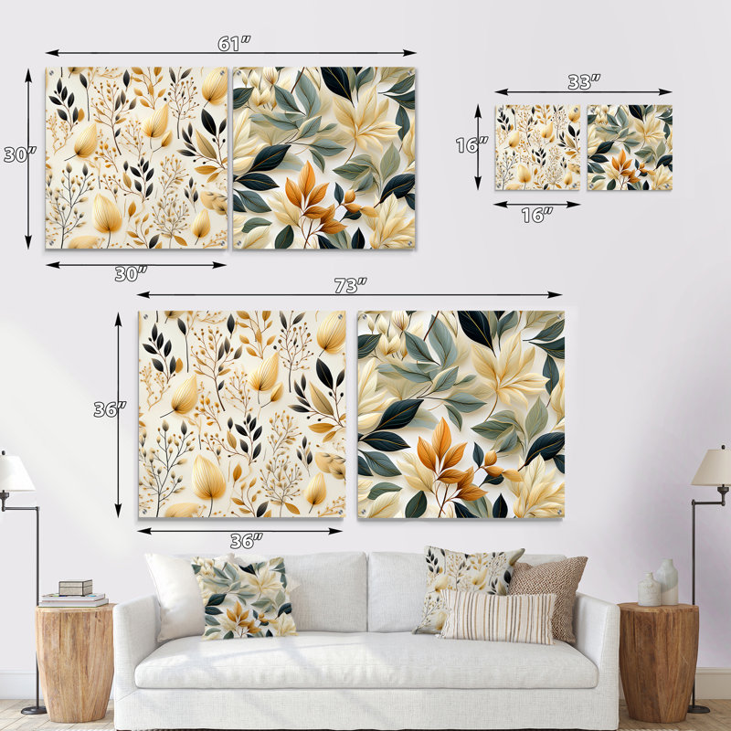Tickhill - Ensemble de 2 plantes murales en acrylique, H 16 po x l 33 po