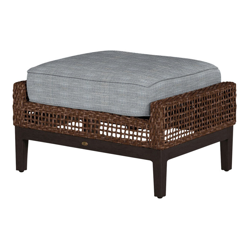 Repose-pieds péninsule tissé - acajou / châtaignier, Welt + bourre standard, InsideOut® Rollo ‑ lin argent