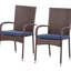 Chaises d'extérieur empilables avec coussins. 2. Crème / blanc Patio et pour un look magnifique