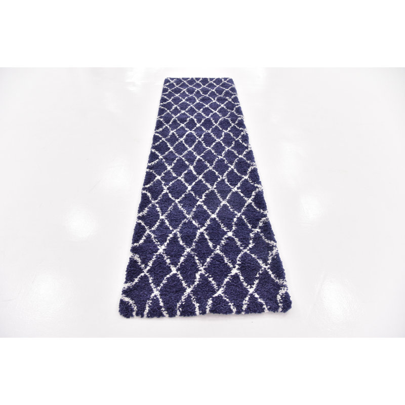 Scottsville Navy Blue/Ivory Rug, Runner 79 x 305cm