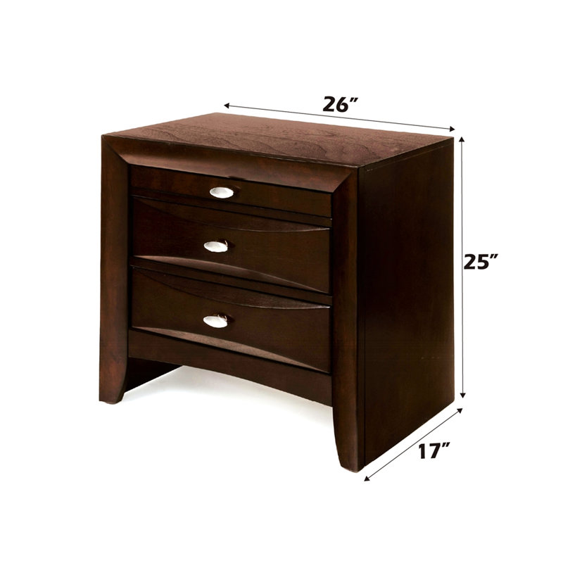 Table de chevet avec 2 sections de tiroir robustes et 1 plateau à tiroirs polyvalent pour les tiroirs d'organisation de chambre à coucher