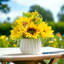 Lockett Faux Silk Sunflower Arrangement in Pot