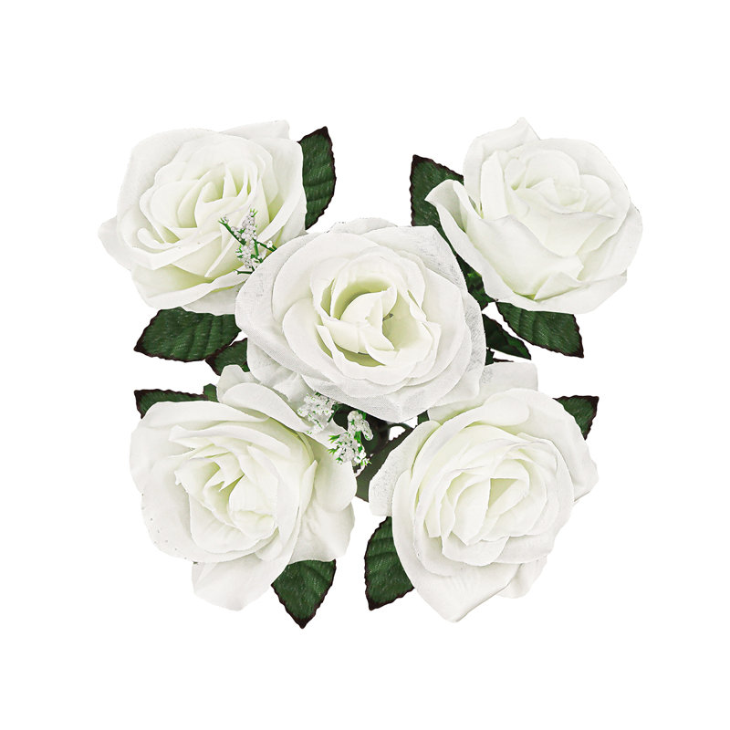 Rosier artificiel ouvert, Blanc, crème