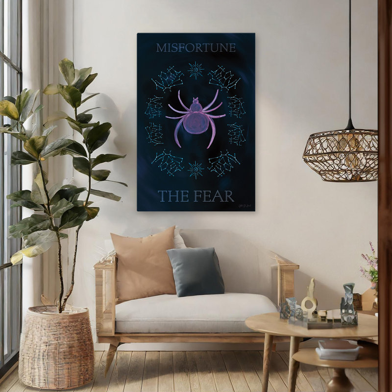 Mystique Fortune VII - art céleste mystique noir et bleu, H 48 po x l 32 po