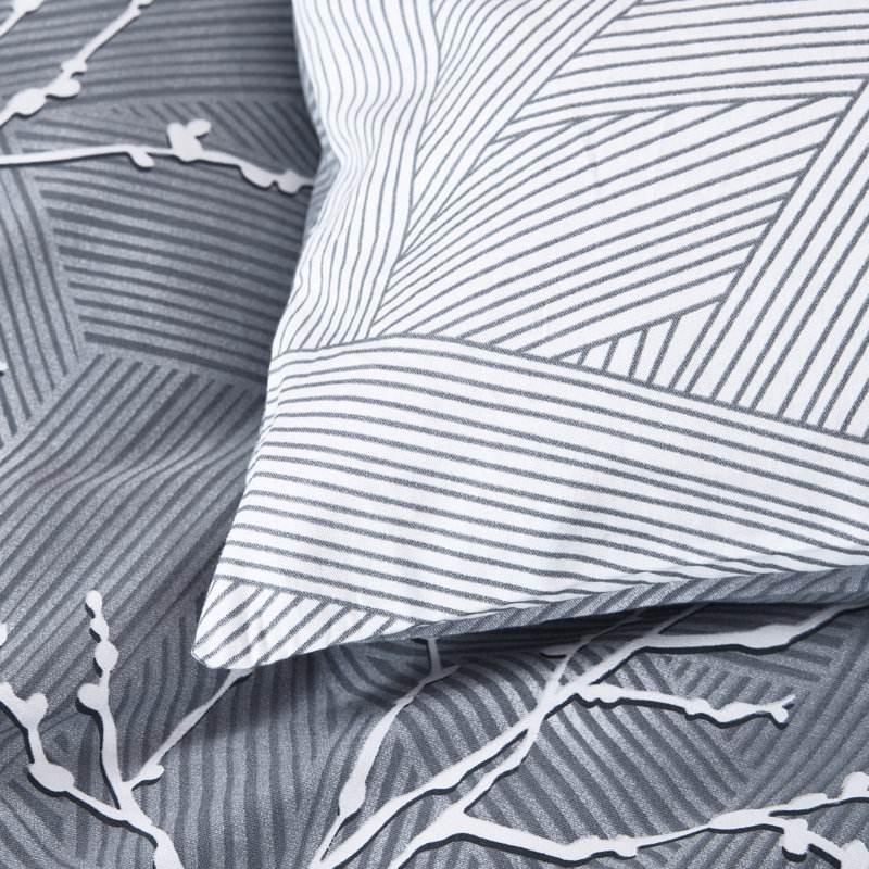 Bernett Satin Floral Duvet Cover Set with Pillowcases Included, Single - 1 Standard Pillowcase