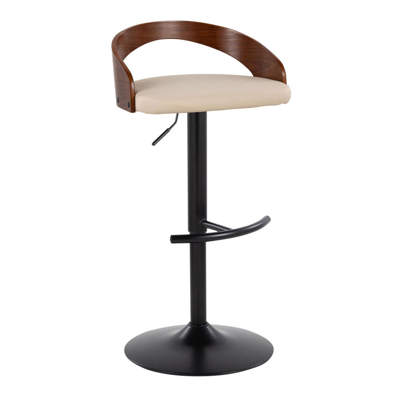 Tabouret de bar réglable, Cream, Black/Cherry