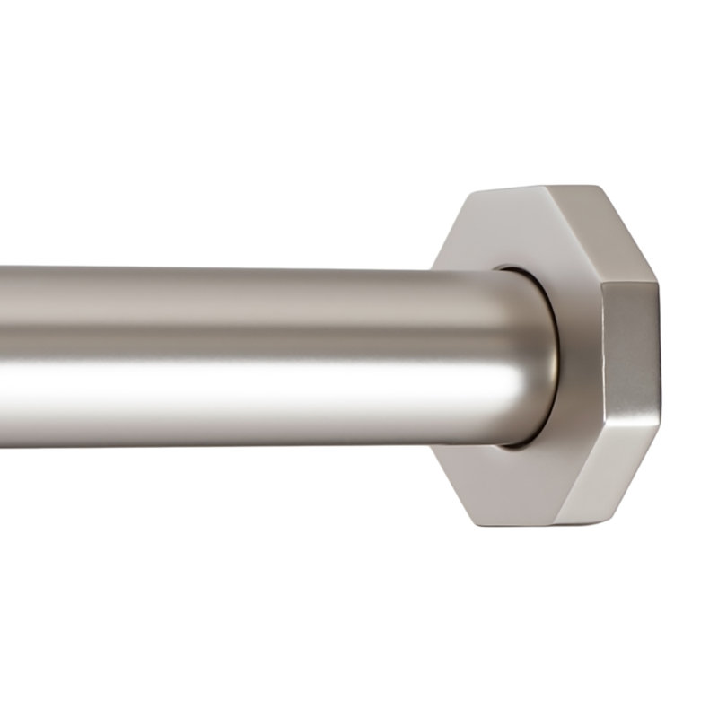 Tringle à rideaux Tension - Tringle hexagonale à ressort pour fenêtres ou douche, Nickel satiné, 54" – 90"