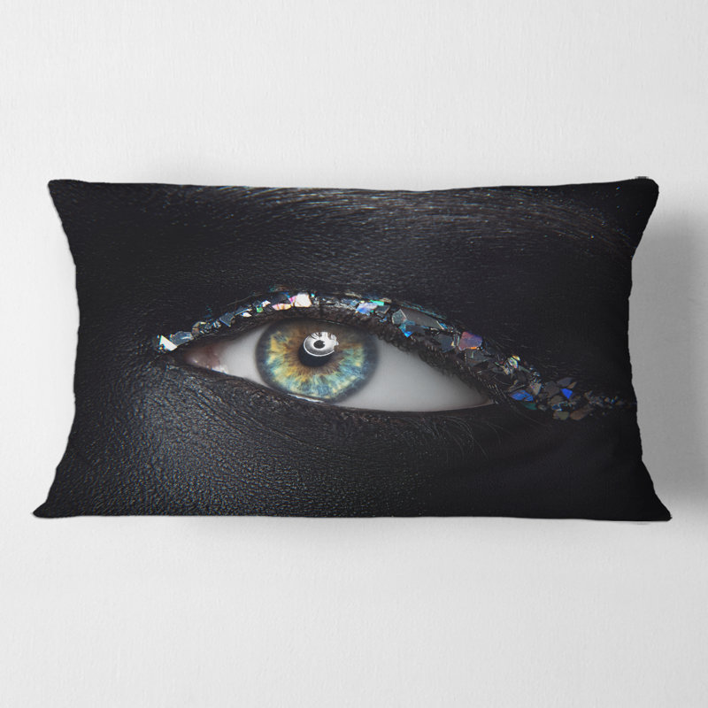 Housse et insert d'oreiller rectangulaire Woman Eyes with Glass Sparkles