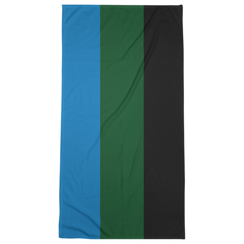Cotton Blend Lightweight Bath Towel, Blue/Green/Black