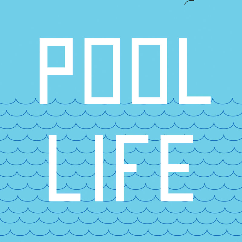 «Pool Life Swimmer» - impression, H 12 po x l 12 po, Non, Toile tendue