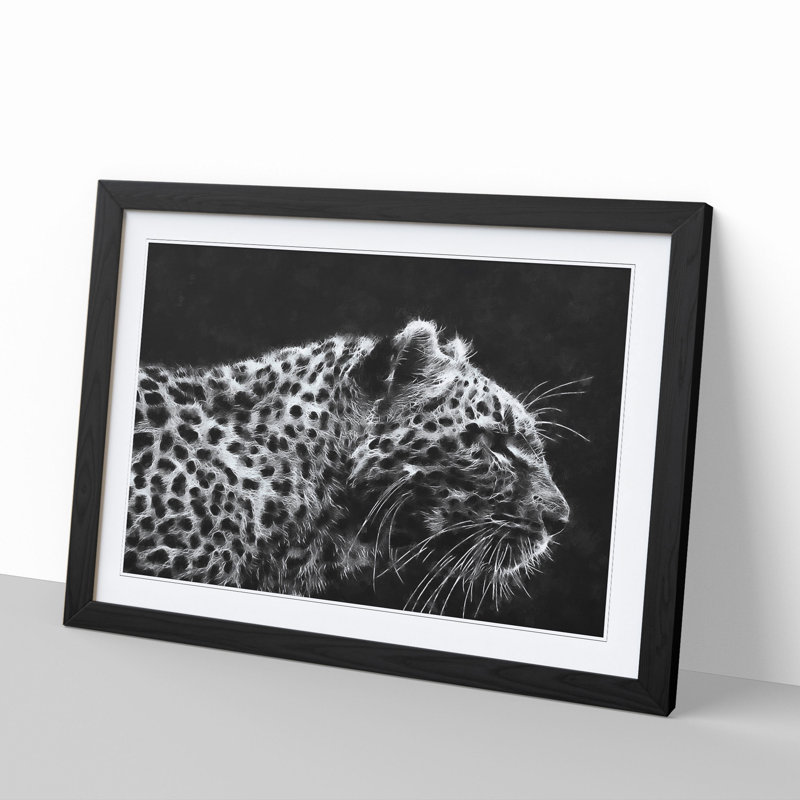 Leopard Vol.4 - Picture Frame Painting, Black Framed, 48cm H x 65cm W x 2cm D