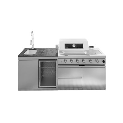 SC2403B 85-Inch 4-Burner Natural Gas Grill Island with Stainless Steel Body and 72,000 BTU Power