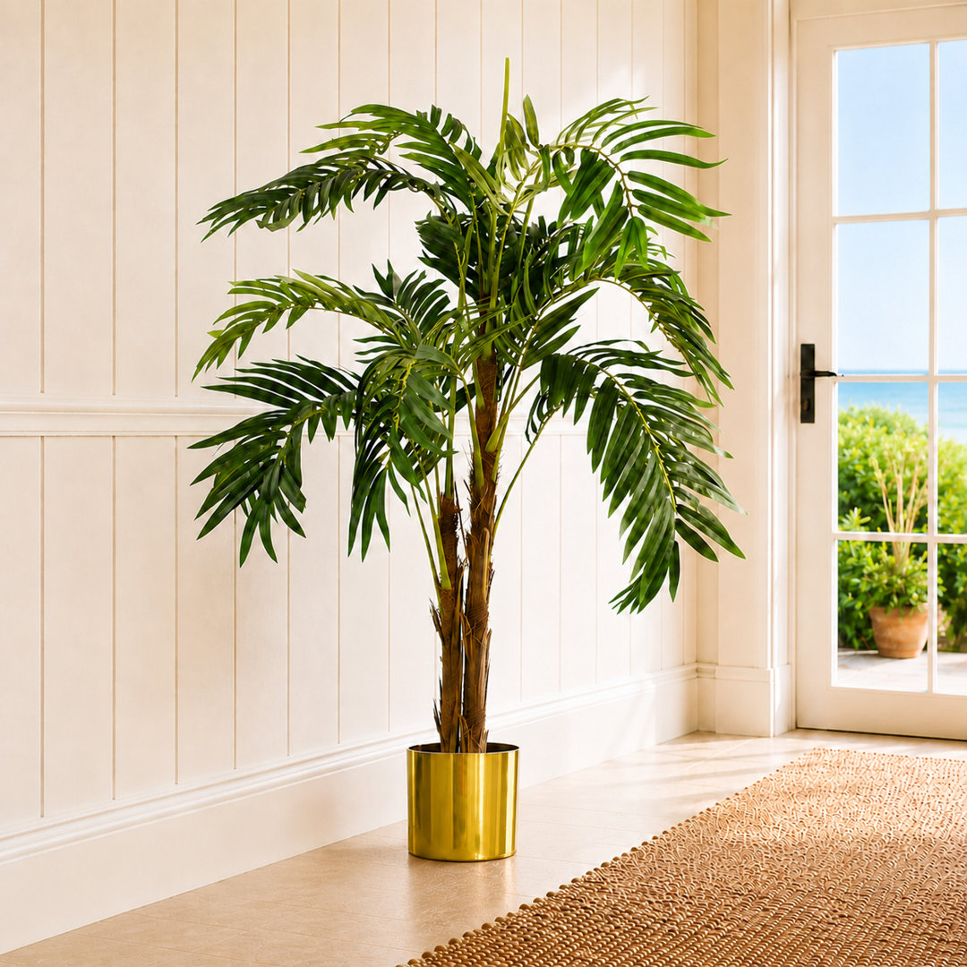 Large Artificial Palm Tree 120cm Luxury Planter 4ft Realistic.