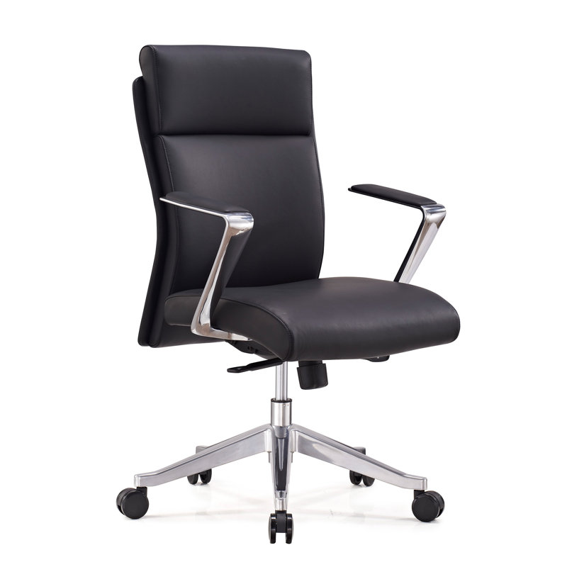 Fauteuil de conférence en cuir véritable Ensor