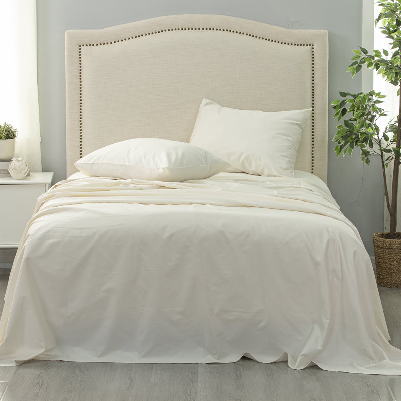 Ivory Twin Cotton Sateen 400 Thread Count Sheet Set