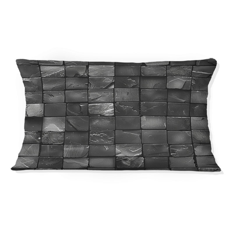 Carreaux de mosaïque gris moderne IV - Coussin lombaire moderne